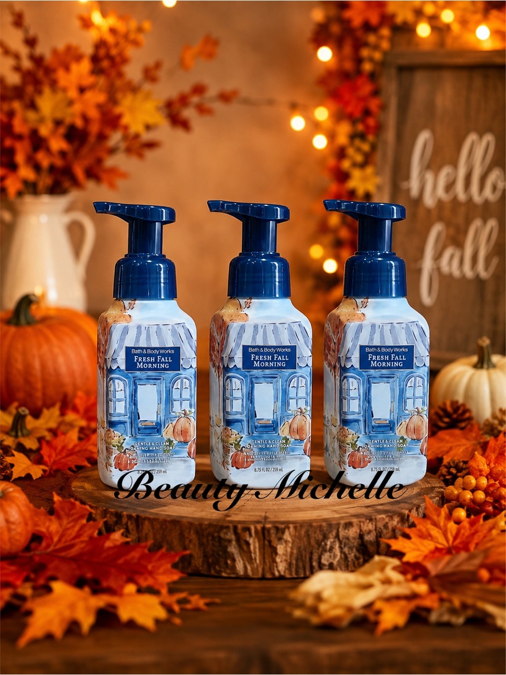Bath & Body Works “Fresh Fall Morning” Foaming Hand Soap 8.75 oz ea Set of 3Pk